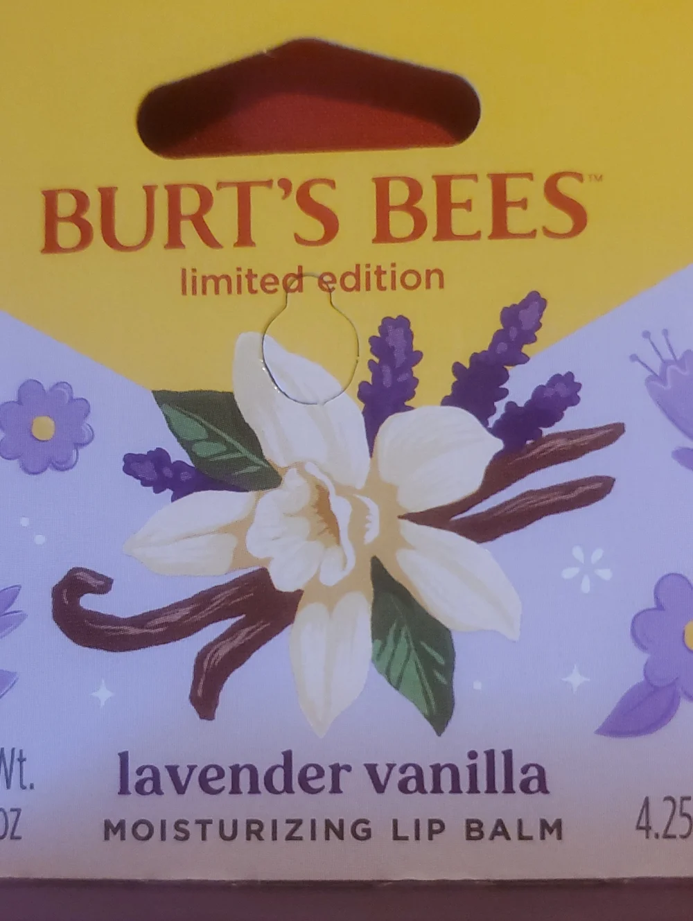 Burt's Bees Lavender Vanilla Lip Balm Limited Edition New